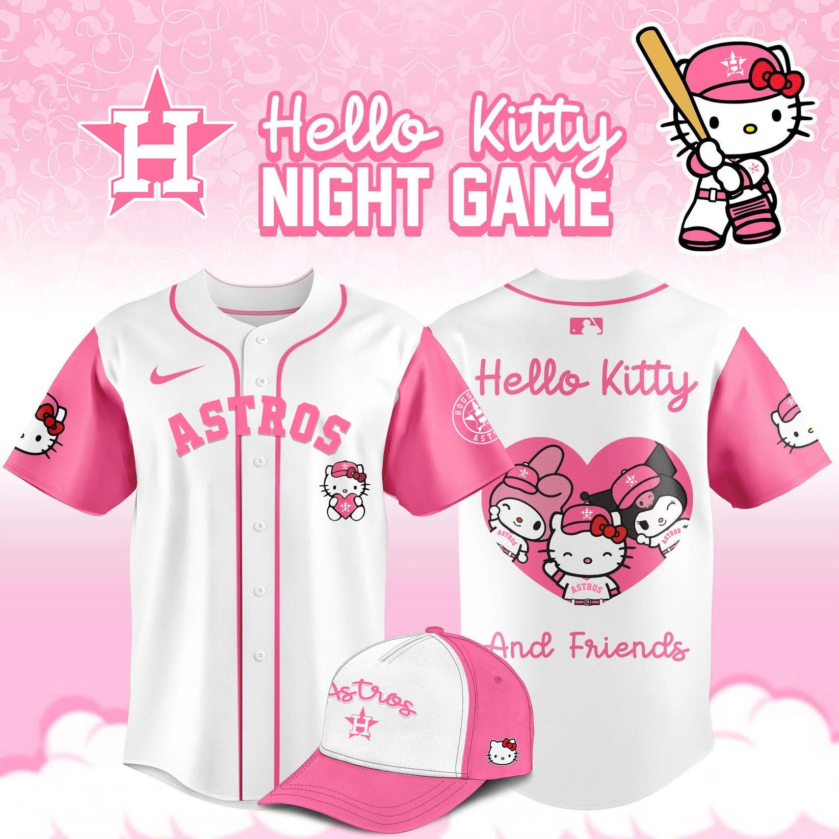 Houston Astros x Hello Kitty Night Game Limited Edition Jersey 2025